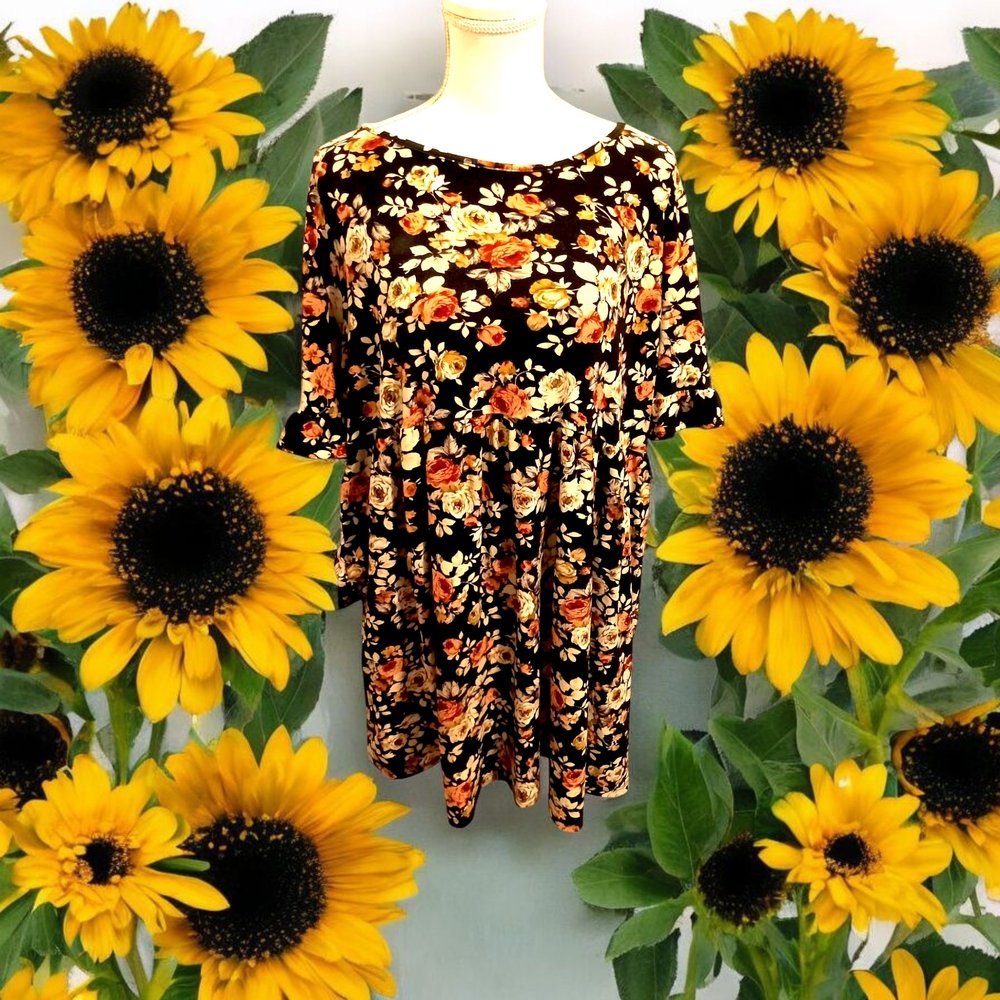 Floral Black Dress